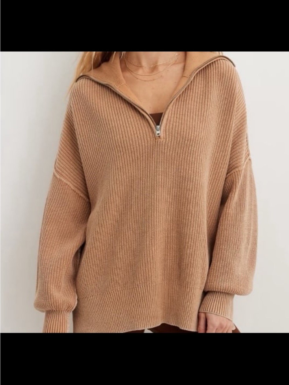 Aerie Quarter Zip Sweater Small